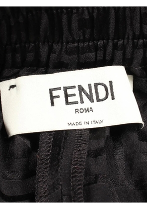 Fendi Pre-Owned 2010s Zucca pattern silk shorts - Black