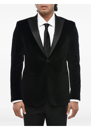 Corneliani peak-lapel velvet suit jacket - Black
