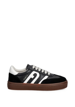 Furla logo-patch panelled sneakers - Black