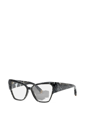 Philipp Plein marble-effect cat-eye glasses - Black