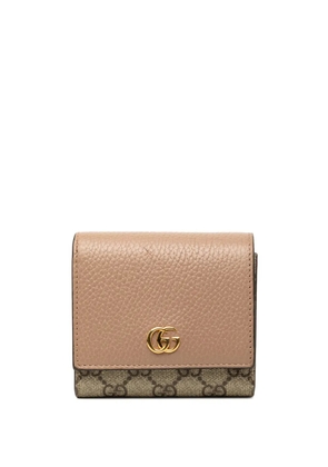 Gucci Pre-Owned 2016-2026 Bicolor GG Marmont Calfskin and GG Supreme Wallet small wallets - Neutrals
