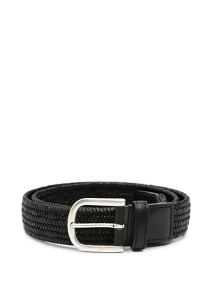 Canali woven leather belt - Black