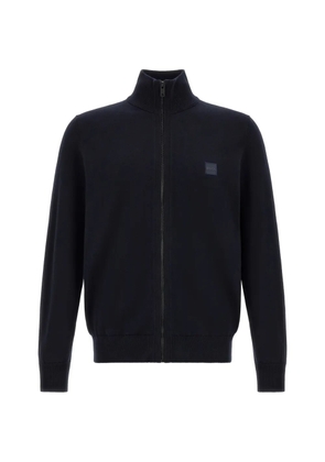 BOSS knitted jacket in cotton and cashmere - Blue
