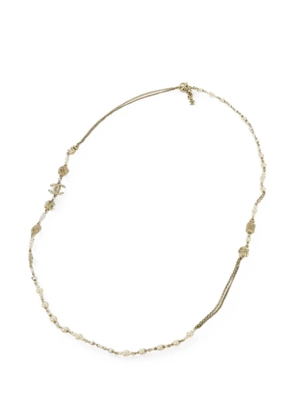 CHANEL Pre-Owned faux pearl and CC necklace - Gold