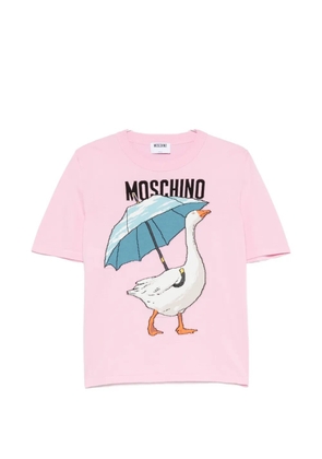 Moschino goose-intarsia short-sleeve top - Pink