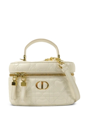 Christian Dior Pre-Owned Caro quilted vanity case mini bag - White