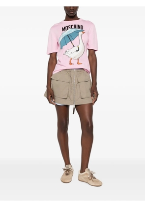 Moschino goose-intarsia short-sleeve top - Pink