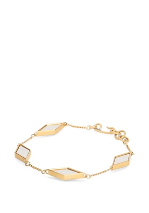 Jil Sander argyle-pattern mirror-effect bracelet - Gold