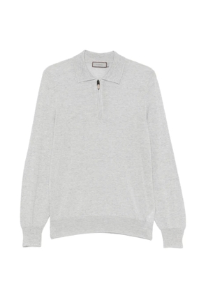 Canali quarter-zip knitted polo shirt - Grey