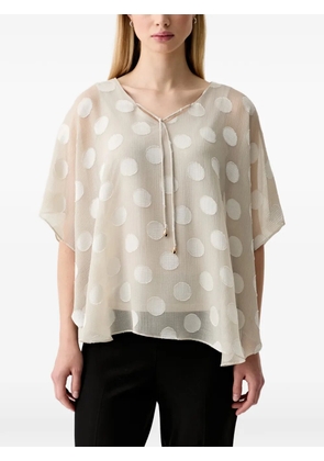 Joseph Ribkoff polka-dot tie-neck blouse - Neutrals