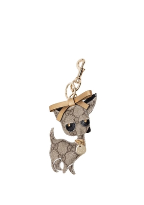 Gucci Pre-Owned 2016-2026 GG Supreme Brando Chihuahua Bag Charm and key chain - Neutrals
