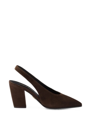 Prada suede leather slingback pumps - Brown