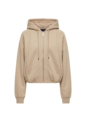 Sportmax zip-up drawstring hoodie - Neutrals
