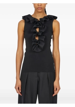 Ferragamo ruffled wool top - Black