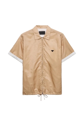 Prada short-sleeved Re-Nylon zipper shirt - Neutrals