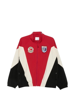 FOUND Pine And Rose logo-patch panelled jacket - Red