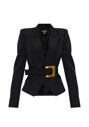 Balmain belted wool blazer - Black