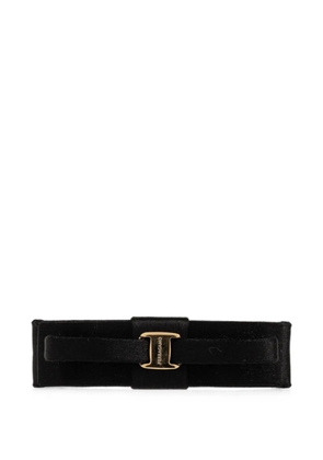 Ferragamo logo-plaque satin hair clip - Black