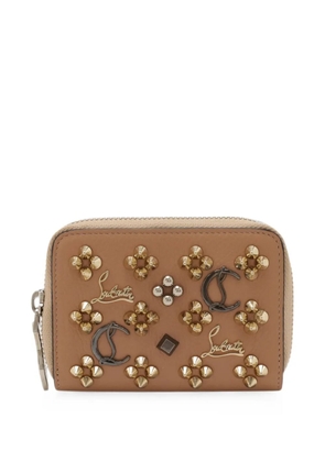 Christian Louboutin Pre-Owned 2010-2026 Studded Leather Panettone coin pouch - Brown