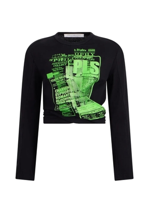 Philosophy Di Lorenzo Serafini graphic-print cropped T-shirt - Black