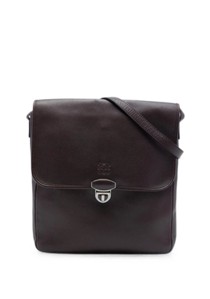 Loewe Pre-Owned 2011 Leather Anagram Flap crossbody bag - Brown