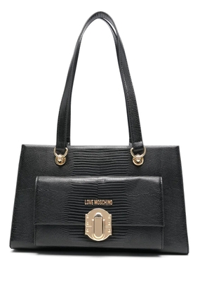 Love Moschino logo lettering tote bag - Black