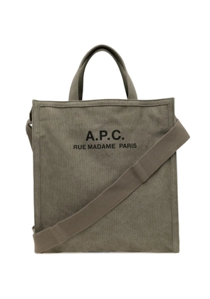 A.P.C. logo-print shoulder bag - Green