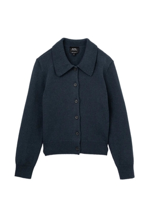 A.P.C. collared button-front cardigan - Blue