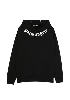 Palm Angels Neck Logo printed hoodie - Black