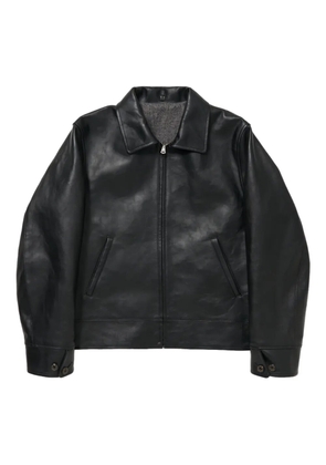 TAIGA TAKAHASHI shirt-collar leather jacket - Black
