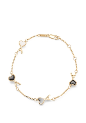 AMI Paris brass bracelet with hammered Ami de Coeur - Gold