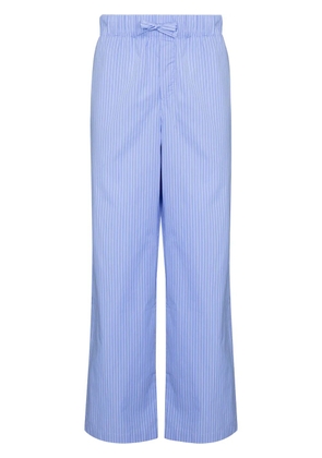 TEKLA striped drawstring pajama bottoms - Blue