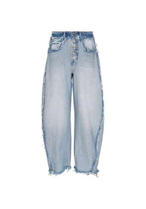 Alexander Wang mid-rise inverted blow up jeans with embossed-logo - Blue