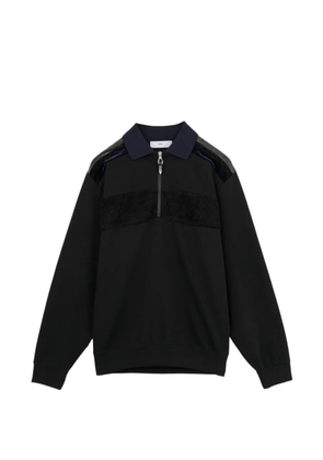 Toga quarter-zip panelled sweater - Black