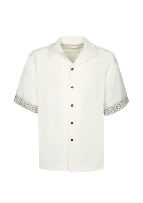COMMAS embroidered-cuff short-sleeve shirt - White