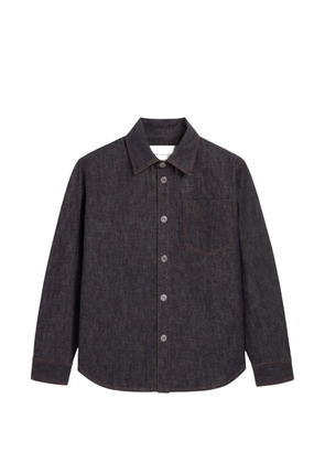 AMI Paris cotton overshirt with Ami de Coeur - Blue
