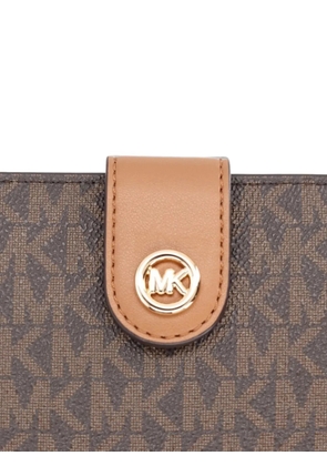Michael Michael Kors medium monogram-print logo-plaque wallet - Brown