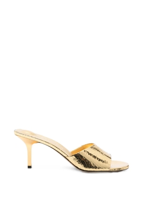 Jacquemus The Cubisto cracked-effect heeled sandals - Gold