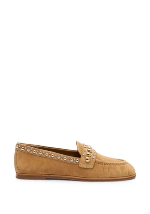 Stuart Weitzman Perry stud-embellished loafers - Brown