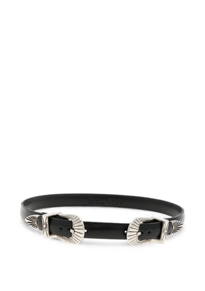 Toga western-buckle leather bangle - Black