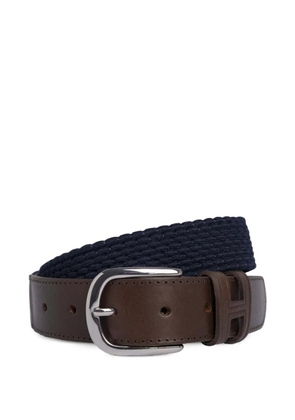 Hackett London plaited leather-trimmed belt - Blue