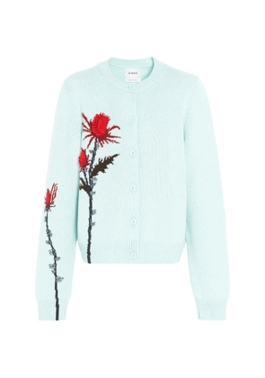 Barrie thistle-motif cashmere cardigan - Blue