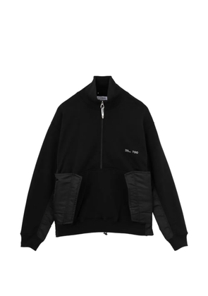 Toga quarter-zip panelled sweater - Black