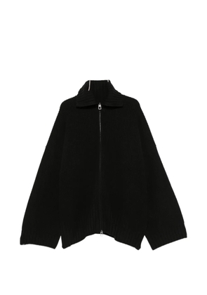 The Frankie Shop Veda ribbed-knit zip-fastening cardigan - Black