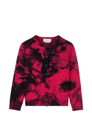 Alexander McQueen floral jacquard cardigan - Red