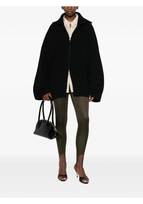 The Frankie Shop Veda ribbed-knit zip-fastening cardigan - Black