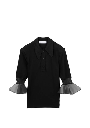 Toga tulle-trim polo shirt - Black