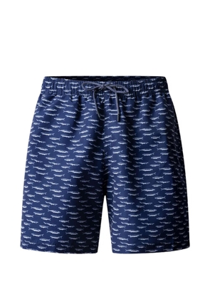 Hackett London sardines-print swim trunks - Blue