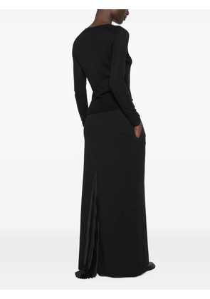 Jil Sander pleated-insert side-pocket maxi skirt - Black