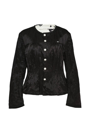 Renli Su gathered silk jacket - Black